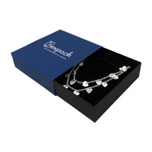 Caja de cartón para collar o conjunto color azul 116x116x33 mm SL-17-A-N