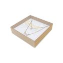 Caja de cartón para collar o conjunto color transparente 116x116x33 mm SL-17-TR-K