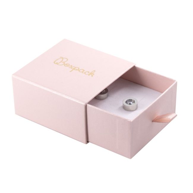 Caja de cartón para pendientes y colgante color rosa 73X70X40 mm SG-2-RS-RS