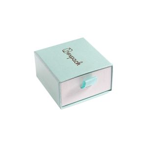 Caja de cartón para pendientes y colgante color aguamarina 73X70X40 mm SG-2-AQ-B