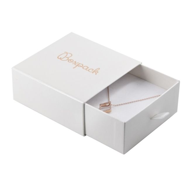 Caja de cartón para colgante y pendientes color blanco 90X87X40 mm SG-3-B-B