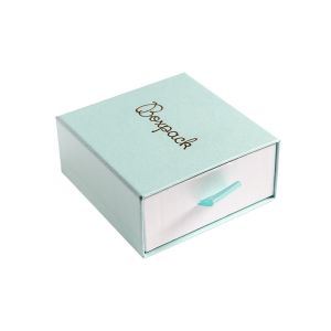 Caja de cartón para colgante y pendientes color aguamarina 90X87X40 mm SG-3-AQ-AQ