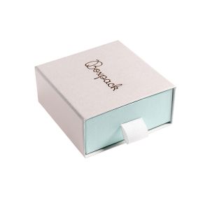Caja de cartón para colgante y pendientes color aguamarina 90X87X40 mm SG-3-AQ-AQ