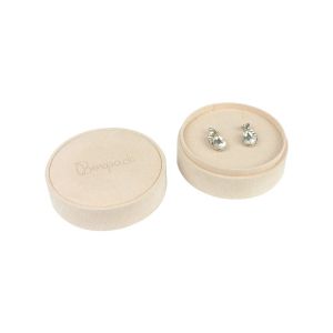 Caja redonda multiusos beige para joyas bisutería y joyería 80øx40 mm PR-2-BG