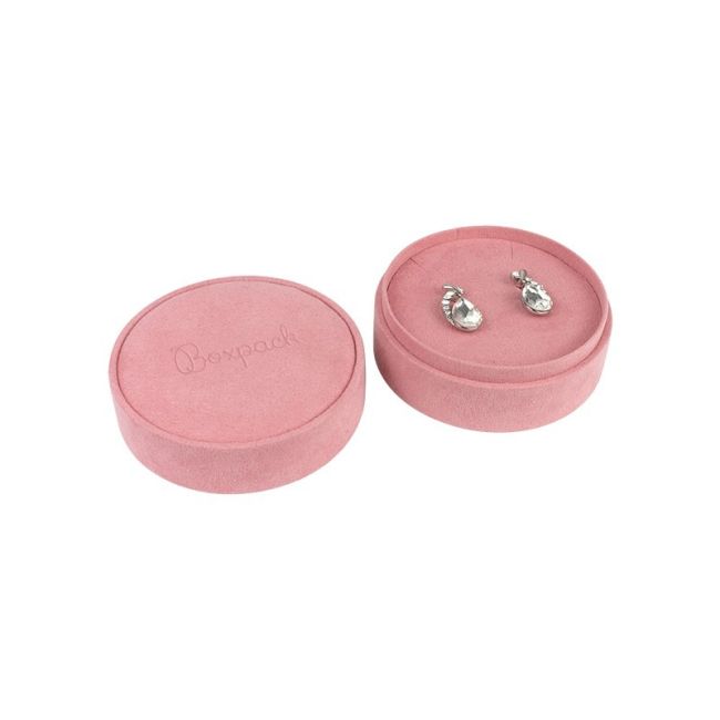 Caja redonda multiusos rosa para joyas bisutería y joyería 80øx40 mm PR-2-RS