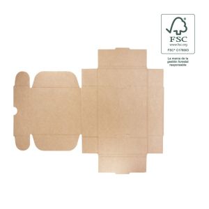 Cajas de envió FSC® ecomerce color kraft personalizables 130x130x45 mm FCE-130-K