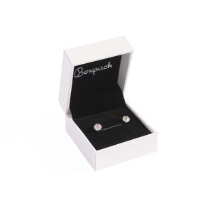Estuche polipiel blanco para pendientes 46x52x30 mm. FR-1-P-N