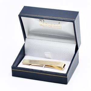 Estuche polipiel azul para sujeta corbatas 74x48x40 mm. J-05-S-A