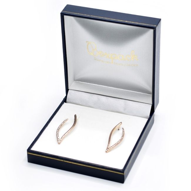 Estuche polipiel azul para pendientes 87x91x30 mm. J-09-P-A