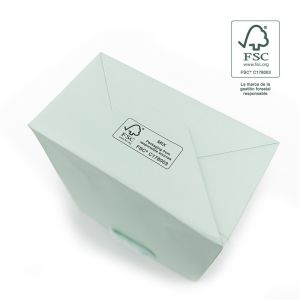 Bolsa de papel ecológica FSC aguamarina para joyería, bisutería y relojería FE-B-M-AQ