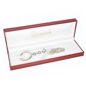 Estuche polipiel rojo para llavero 177x60x25 mm.  J-16-LL-R