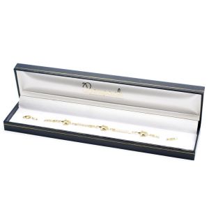 Estuche polipiel azul para pulsera 223x51x27 mm. J-01-PE-A
