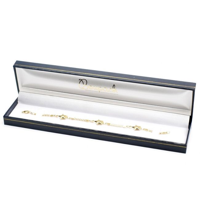 Estuche polipiel azul para pulsera 223x51x27 mm. J-01-PE-A