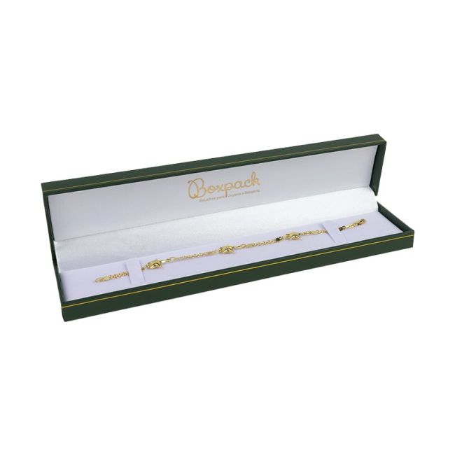 Estuche polipiel verde para pulsera de joyería bisutería joyas J-01-PE-VE