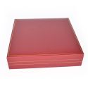 Estuche polipiel rojo para conjunto 162x162x37 mm. J-02-A-R