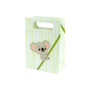 Bolsa de papel infantil verde para joyería y bisutería 110x150x50 mm B-AN