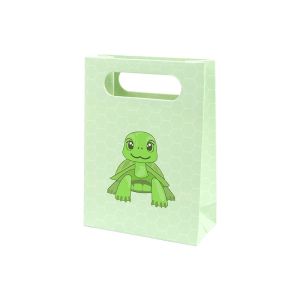 Bolsa de papel infantil verde para joyería y bisutería 110x150x50 mm B-AN