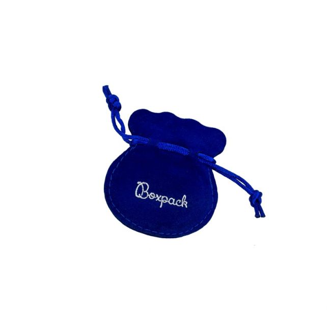 Bolsa textil de antelina azul para joyería y bisutería 65x75 mm A-101-A