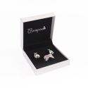 Estuche polipiel blanco para conjunto 87x91x30 mm. FR-4-J-N