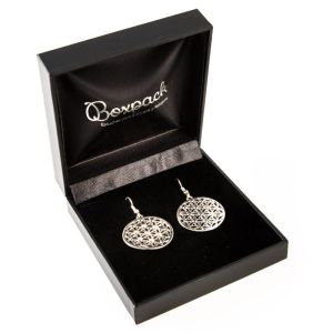 Estuche polipiel negro para conjunto 87x91x30 mm. C-4-J