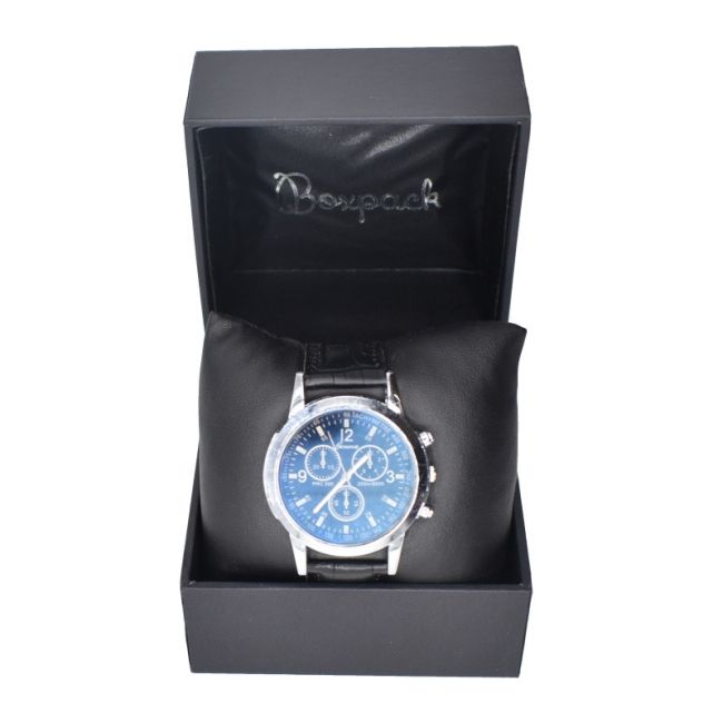 Estuche polipiel negro para reloj 90x90x75 mm. C-6-R