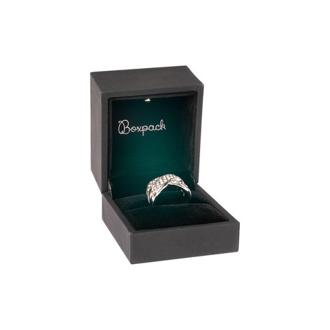 Estuche polipiel negro para anillo 60X65X50  mm. C-11-S-N