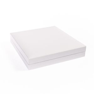Estuche polipiel blanco para collar 160x160x35 mm. FR-7-C-B