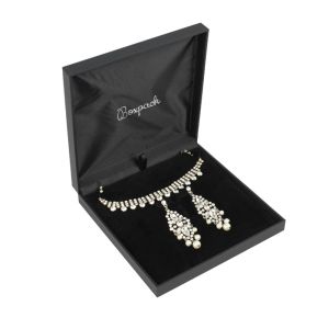 Estuche polipiel negro para conjunto 160x160x35 mm. C-7-A