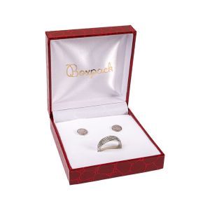 Estuche para conjunto de joyería bisutería 86X91X32 mm rojo CR-4-J