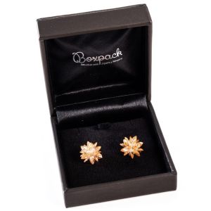 Estuche para pendientes forrado en polipiel gris 64x68x32 mm S-50-P