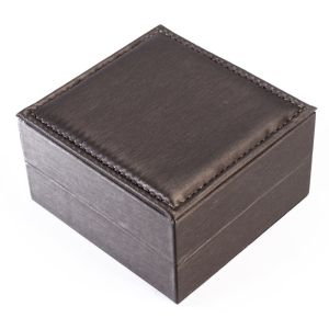Estuche para pendientes forrado en polipiel gris 91x97x55 mm S-66-P