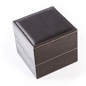 Estuche para reloj forrado en polipiel gris 90x90x75 mm S-10-R