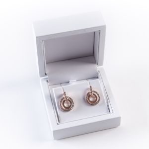 Estuche de madera para pendientes color blanco 70x70x36 mm CU-2-B