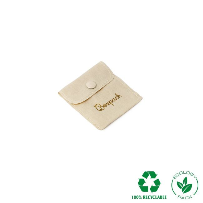 Bolsa textil de algodón color natural para joyería y bisutería 57x57 mm C-501-NA