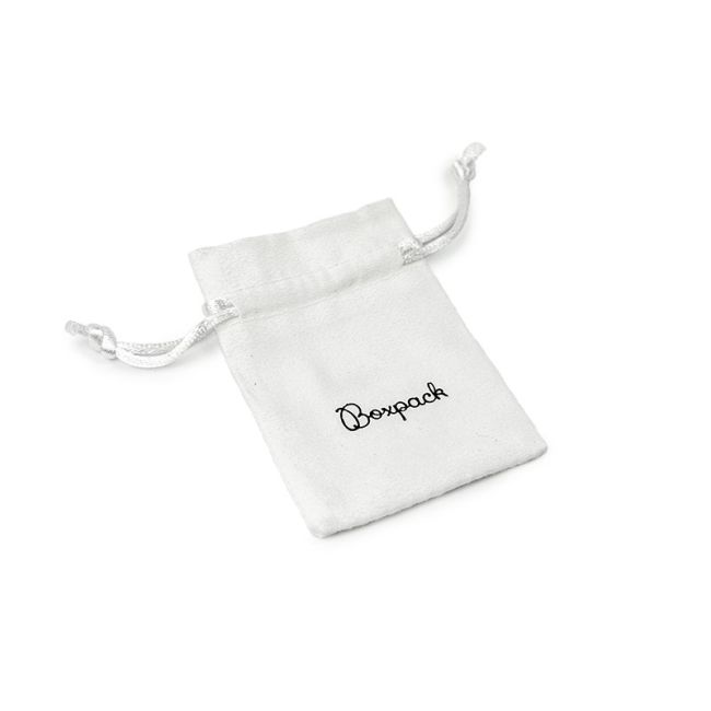 Bolsa textil suede color blanco para joyería y bisutería 65x95 mm S-301-B