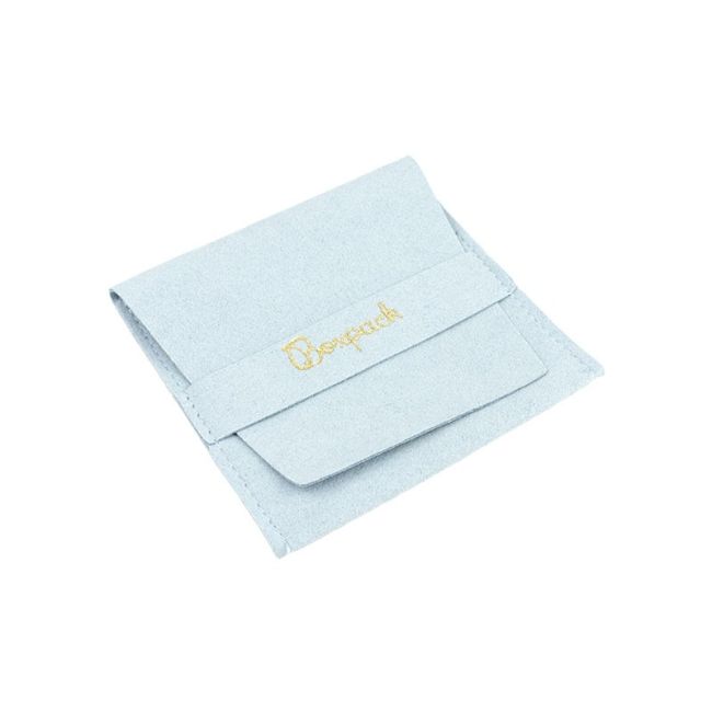 Bolsa textil de microfibra color azul cielo para joyería y bisutería 79x79 mm M-402-AC