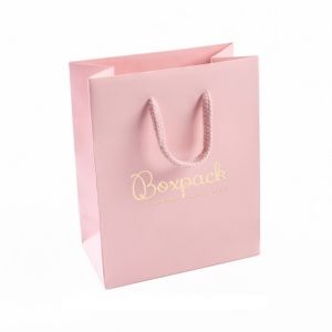 Bolsa de papel mate rosa cuarzo para joyería bisutería y relojería 120x150x65 mm B-M-RC