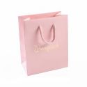 Bolsa de papel mate rosa cuarzo para joyería bisutería y relojería 120x150x65 mm B-M-RC