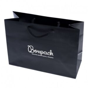 Bolsa de papel mate negro para joyería bisutería y relojería 250x180x100 mm B-LA-N