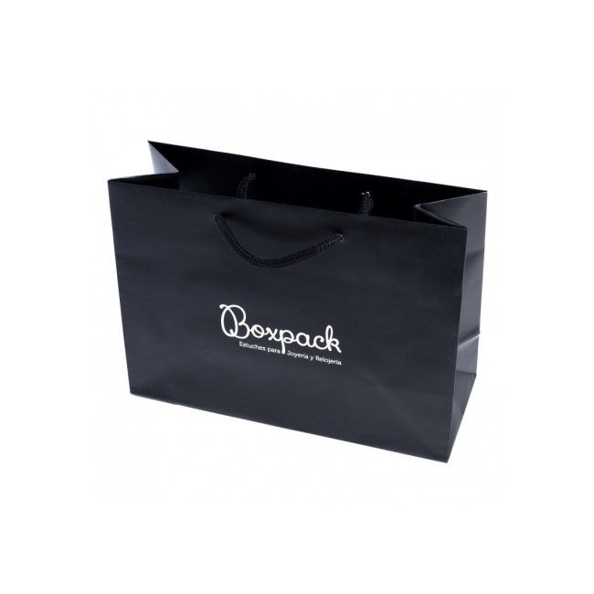 Bolsa de papel mate negro para joyería bisutería y relojería 250x180x100 mm B-LA-N