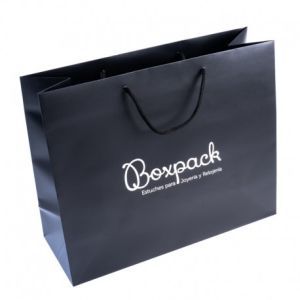 Bolsa de papel mate negro para joyería bisutería y relojería 340x280x130 mm B-XL-N