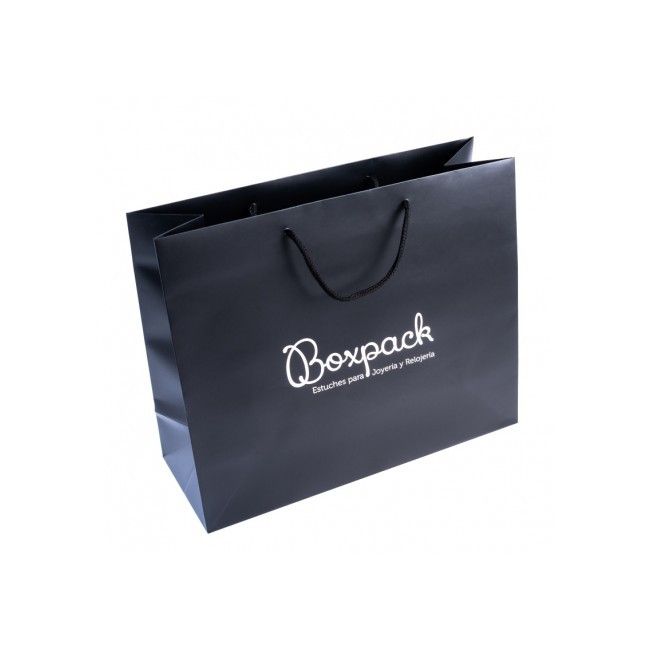 Bolsa de papel mate negro para joyería bisutería y relojería 340x280x130 mm B-XL-N