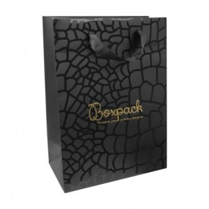 Bolsa de papel uvi para joyería bisutería y relojería negra 180x250x100 mm BV-L