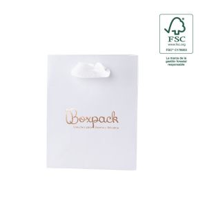Bolsa de papel ecológica FSC blanco para joyería, bisutería y relojería FE-B-M-B