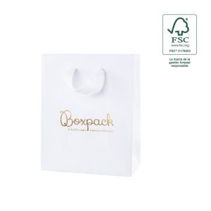 Bolsa de papel ecológica FSC blanco para joyería, bisutería y relojería FE-B-M-B