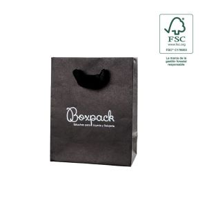 Bolsa de papel ecológica FSC negro para joyería, bisutería y relojería FE-B-M-N