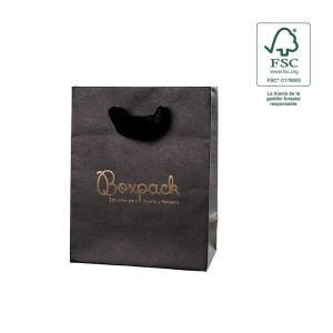Bolsa de papel ecológica FSC negro para joyería, bisutería y relojería FE-B-M-N