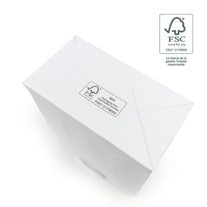Bolsa de papel ecológica FSC blanco para joyería, bisutería y relojería 180x250x100  mm FE-B-L-B