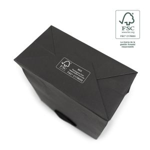 Bolsa de papel ecológica FSC negro para joyería, bisutería y relojería 180x250x100 mm FE-B-L-N