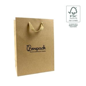 Bolsa de papel ecológica FSC kraft para joyería, bisutería y relojería 180x250x100 mm FE-B-L-K